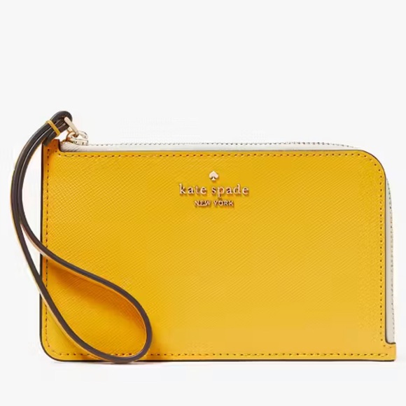 kate spade Handbags - NWT Kate Spade Lucy Bicolor Small L Zip Wristlet